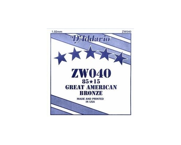 D'ADDARIO ZW040 CORDA SINGOLA 85-15 PER CHITARRA ACUSTICA