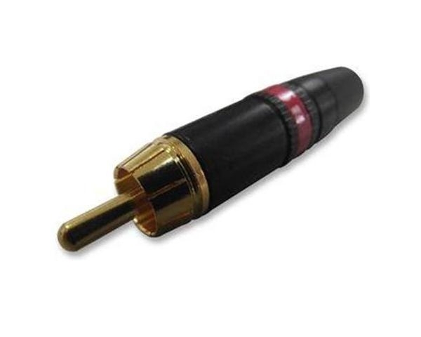 NEUTRIK REAN NYS373-2 CONNETTORE 2 POLI RCA MASCHIO NERO ANELLO ROSSO