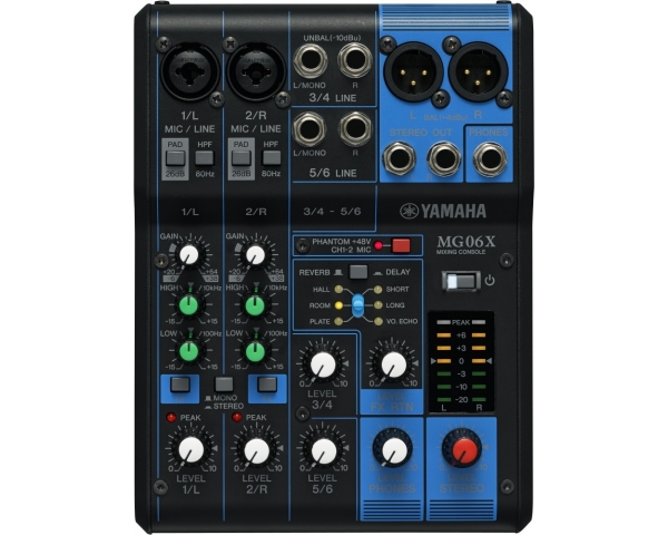 YAMAHA MG06X MIXER PASSIVO 6 CANALI EFFETTI SPX 6 PROGRAMMI