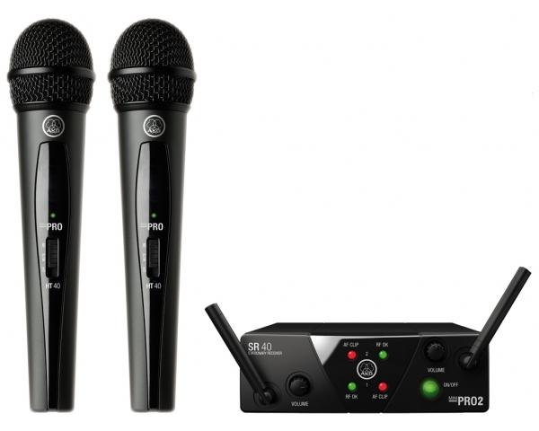 AKG ACOUSTIC AKG WMS40 MINI DUAL VOCAL SET MAN ISM2-3 DOPPIO RADIOMICROFONO PER VOCE