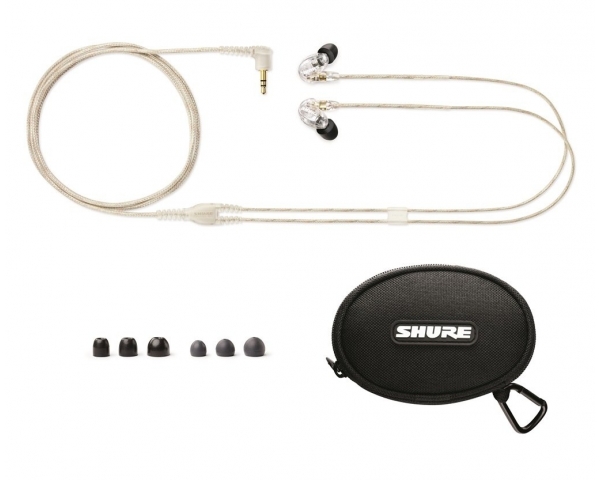 SHURE SE215-CLE-FS NUOVO AURICOLARE ISOLAMENTO SONORO CLEAR TRASPARENTE IN EAR MONITOR