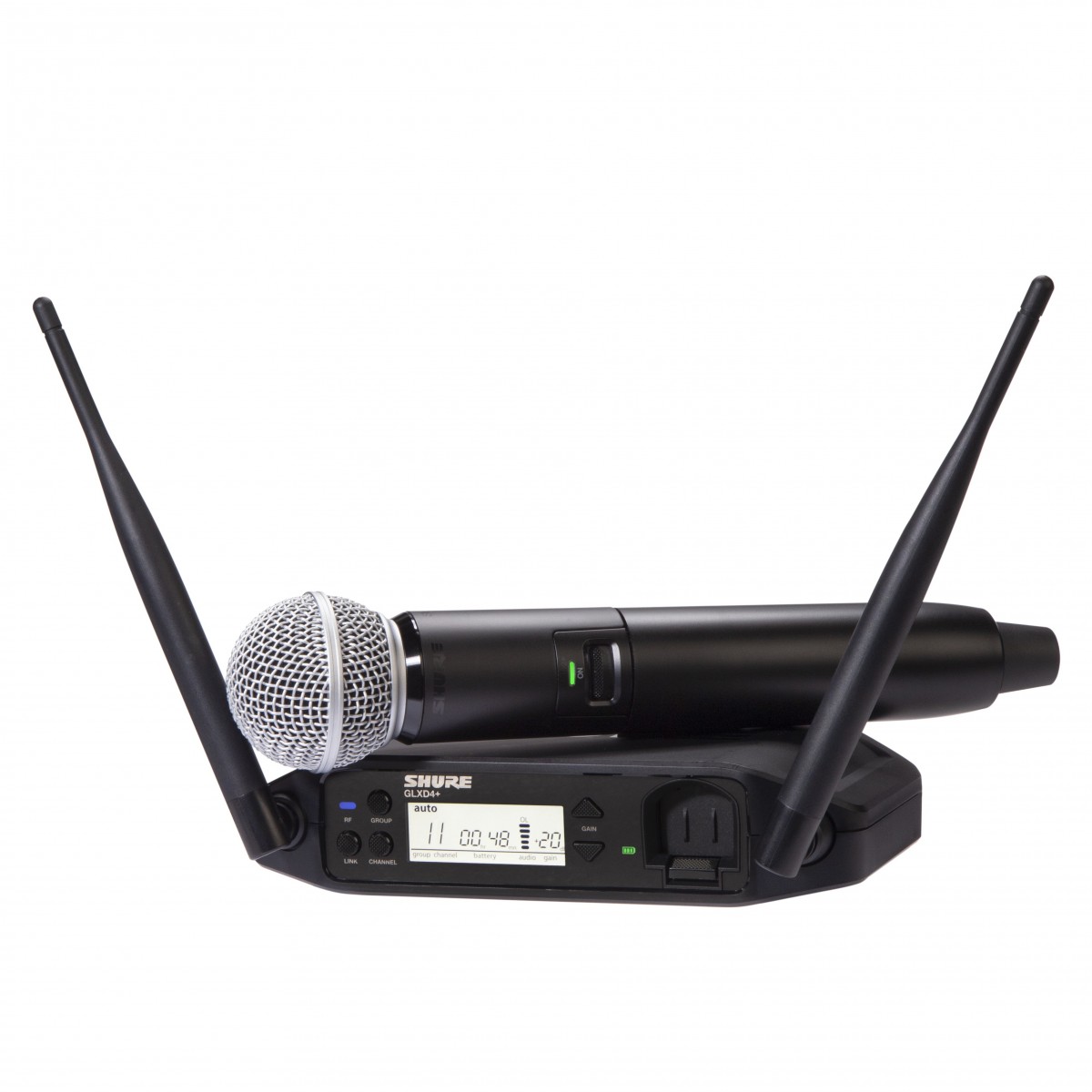 SHURE GLXD24+-SM58 RADIOMICROFONO PALMARE DIGITALE WIRELESS A MANO CAPSULA SM58 SERIE GLXD