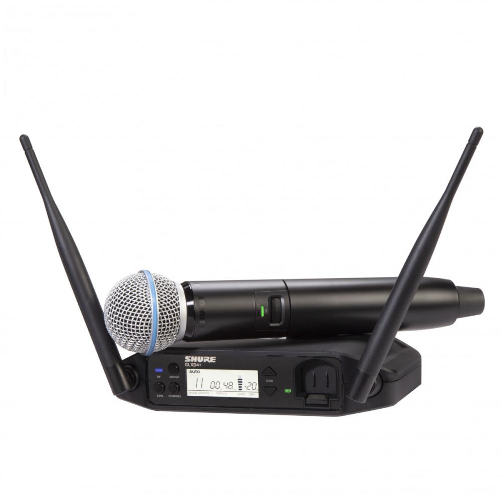 SHURE GLXD24+-BETA58 RADIOMICROFONO PALMARE DIGITALE WIRELESS A MANO DOPPIA BANDA CAPSULA BETA 58