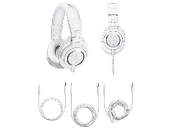 AUDIO TECHNICA AUDIO-TECHNICA ATH M50X-WH WHITE CUFFIA DINAMICA CHIUSA BIANCA PER MONITOR PIEGHEVOLE