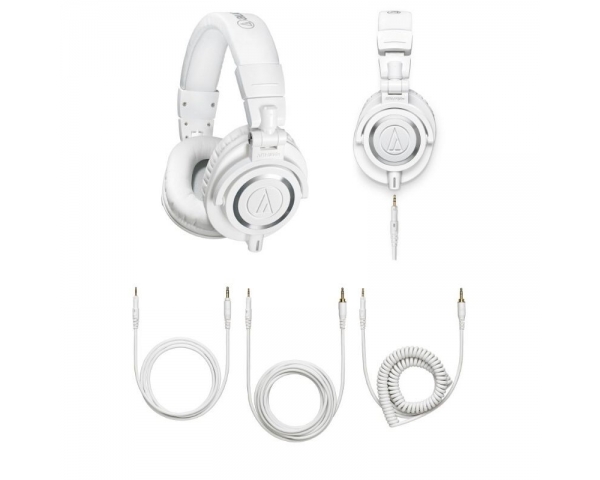 AUDIO TECHNICA AUDIO-TECHNICA ATH M50X-WH WHITE CUFFIA DINAMICA CHIUSA BIANCA PER MONITOR PIEGHEVOLE