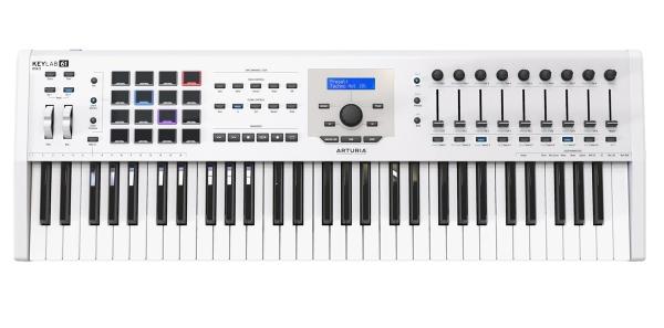 ARTURIA KEYLAB61-MKII CONTROLLER BIANCO MIDI USB TASTIERA 61 TASTI SEMIPESATI BIANCA