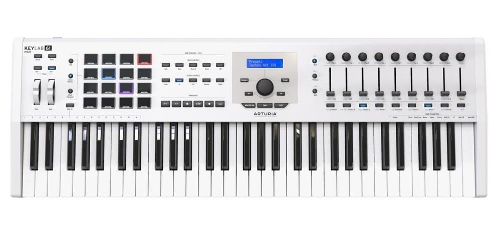 ARTURIA KEYLAB61-MKII CONTROLLER BIANCO MIDI USB TASTIERA 61 TASTI SEMIPESATI BIANCA