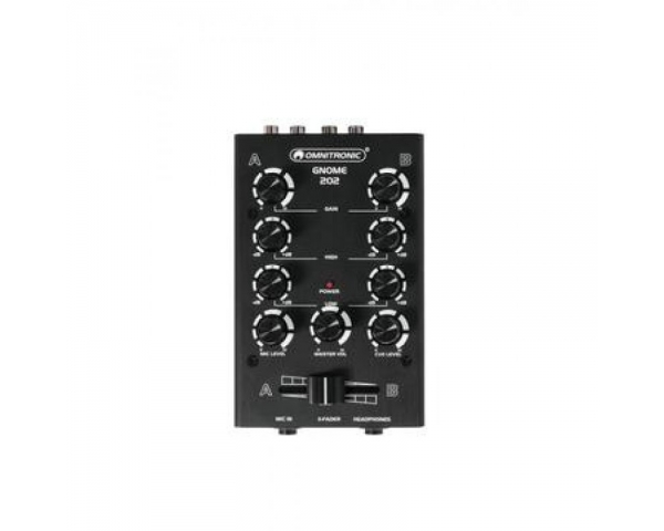 OMNITRONIC GNOME 202 BLACK MINI MIXER DJ 2 CANALI STEREO MICROFONO CUFFIA