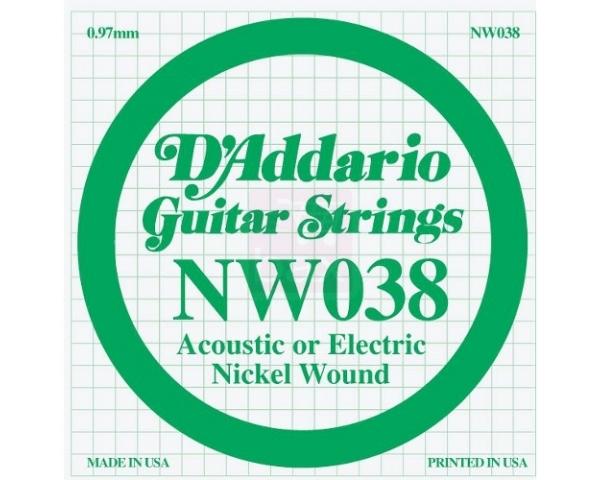 D'ADDARIO NW038 CORDA SINGOLA PER CHITARRA ACUSTICA-ELETTRICA