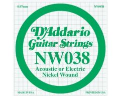 D'ADDARIO NW038 CORDA SINGOLA PER CHITARRA ACUSTICA-ELETTRICA