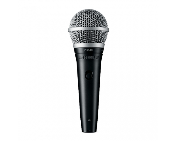 SHURE PGA48XLRE MICROFONO DINAMICO CARDIOIDE VOCE + CUSTODIA + PINZA A25D + CAVO XLR 4,6 M 