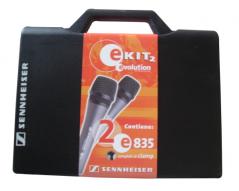 SENNHEISER E835 KIT 2 MICROFONI DINAMICI VOCE + 2 CLAMP + CUSTODIA RIGIDA