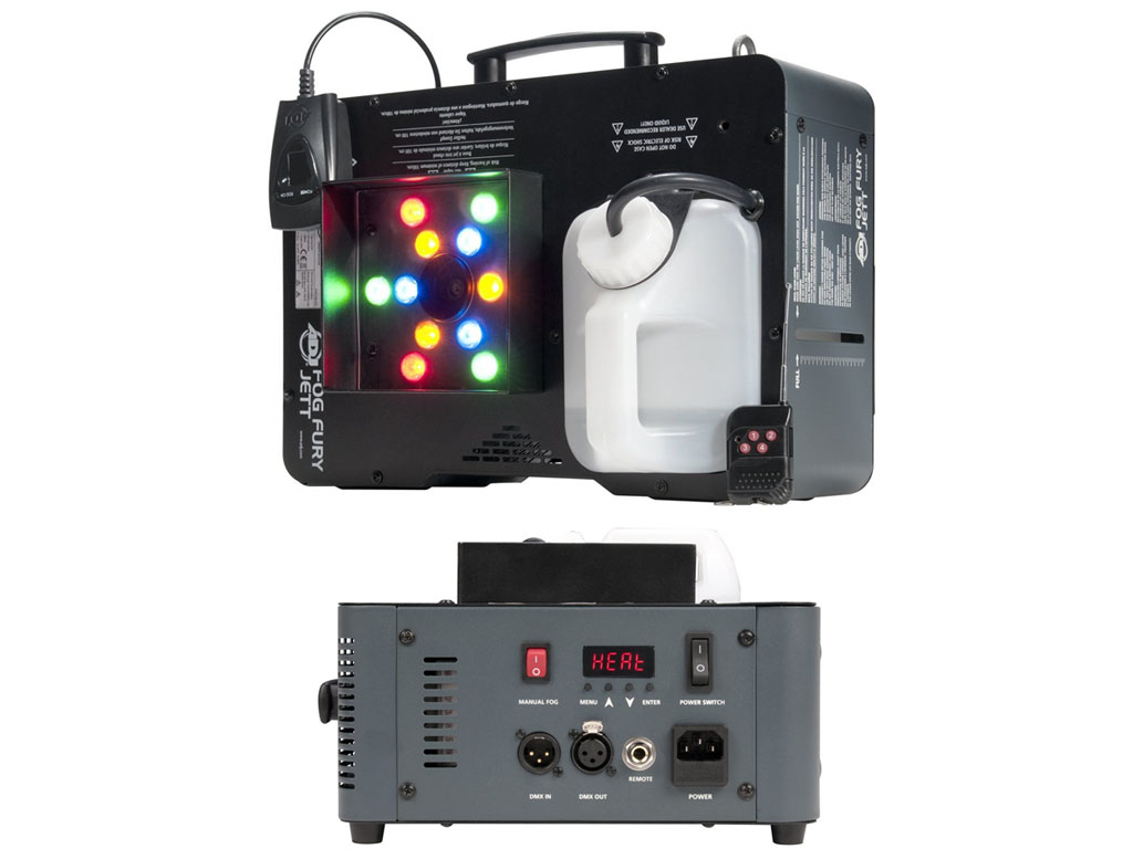 AMERICAN DJ FOG FURY JETT MACCHINA DEL FUMO DMX 12 LED RGBA 3W GETTO VERTICALE