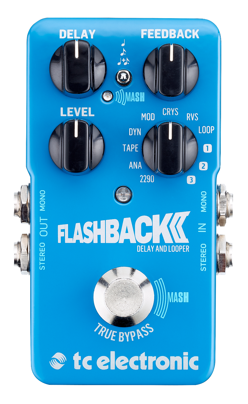 TC ELECTRONIC FLASHBACK 2 DELAY AND LOOPER A PEDALE PER CHITARRA TRUE BYPASS TECNOLOGIA MASH + 3 SLOT TONEPRINT