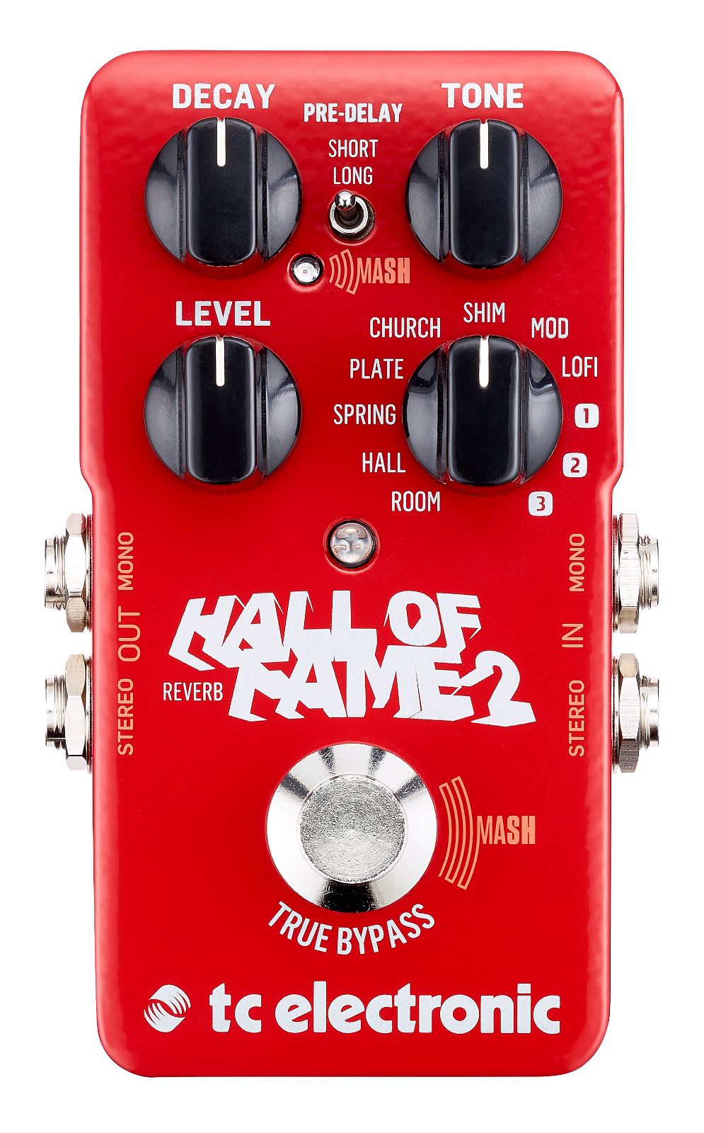 TC ELECTRONIC HALL OF FAME 2 RIVERBERO A PEDALE PER CHITARRA TRUE BYPASS TECNOLOGIA MASH + 3 SLOT TONEPRINT USB