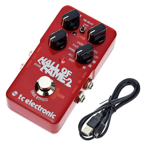 TC ELECTRONIC HALL OF FAME 2 RIVERBERO A PEDALE PER CHITARRA TRUE BYPASS TECNOLOGIA MASH + 3 SLOT TONEPRINT USB