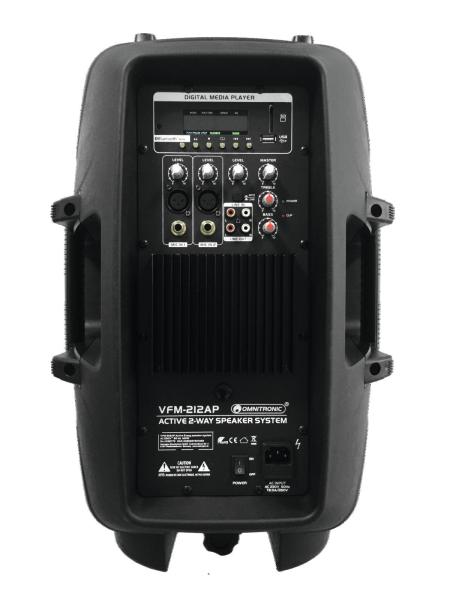 OMNITRONIC VFM-212AP CASSA ATTIVA 140W 12" + PLAYER MP3 USB - SD - BLUETOOTH INTEGRATO
