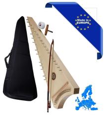 HORA SALTERIO TENORE ( TENOR PSALTERY ) TOP ABETE FONDO FASCE ACERO 30 CORDE CON BORSA ARCHETTO PECE E CHIAVE ACCORDATURA DO4-FA