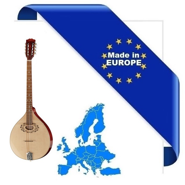 HORA OCTAVE MANDOLIN BOUZOUKI SCALA CORTA MADE IN EUROPE MANDOLINO OTTAVA BASSA IN MASSELLO TOP ABETE E ACERO FONDO FASCE MANICO