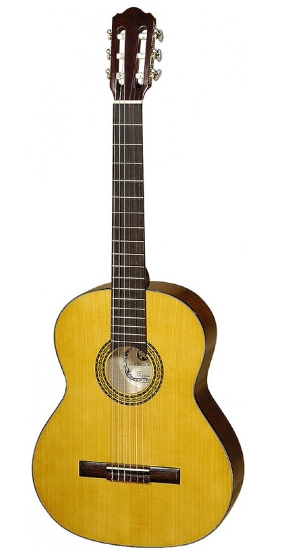 HORA CHITARRA CLASSICA 4-4 MADE IN EUROPE VERSIONE SPAGNOLA DOPPIO MASSELLO TOP ABETE MASSELLO FONDO-FASCE ACERO MASSELLO ROSETT