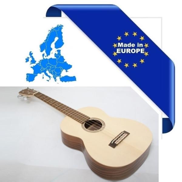 HORA UKULELE BARITONO MADE IN EUROPE TAVOLA ABETE MASSELLO FONDO FASCE NOCE TASTIERA IN PALISSANDRO