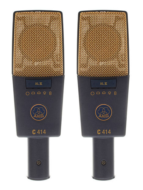 AKG ACOUSTIC AKG C414-XLII STEREO SET 2 MICROFONI A CONDENSATORE DA STUDIO LARGO DIAFRAMMA 9 DIAGRAMMI POLARI MULTI PATTERN