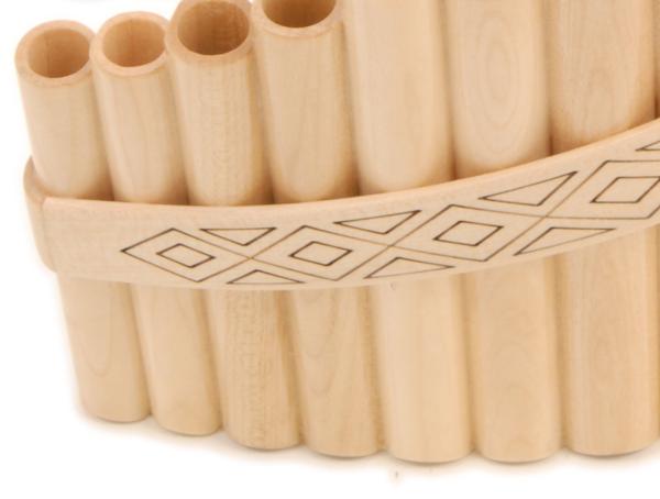 HORA FLAUTO DI PAN SOLIST CONTRABBASSO IN SOL MADE IN EUROPE + BORSA 29 CANNE SOL0-SOL4 IN ACERO FORMA CURVA ORNAMENTO INTAGLIAT