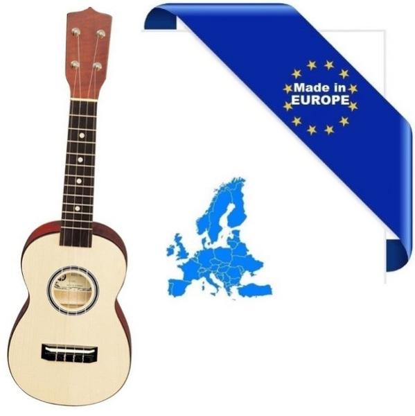 HORA UKULELE STANDARD SOPRANO MADE IN EUROPE TAVOLA ABETE ROSSO TOP IN MASSELLO TASTIERA IN PALISSANDRO