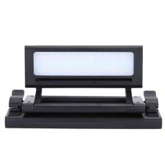 F-ZONE FL-9032 LAMPADA RIPIEGABILE A LED DA LEGGIO 24 LED A BETTERIA RICARICABILE USB E ALIMENTATORE COLORE NERO