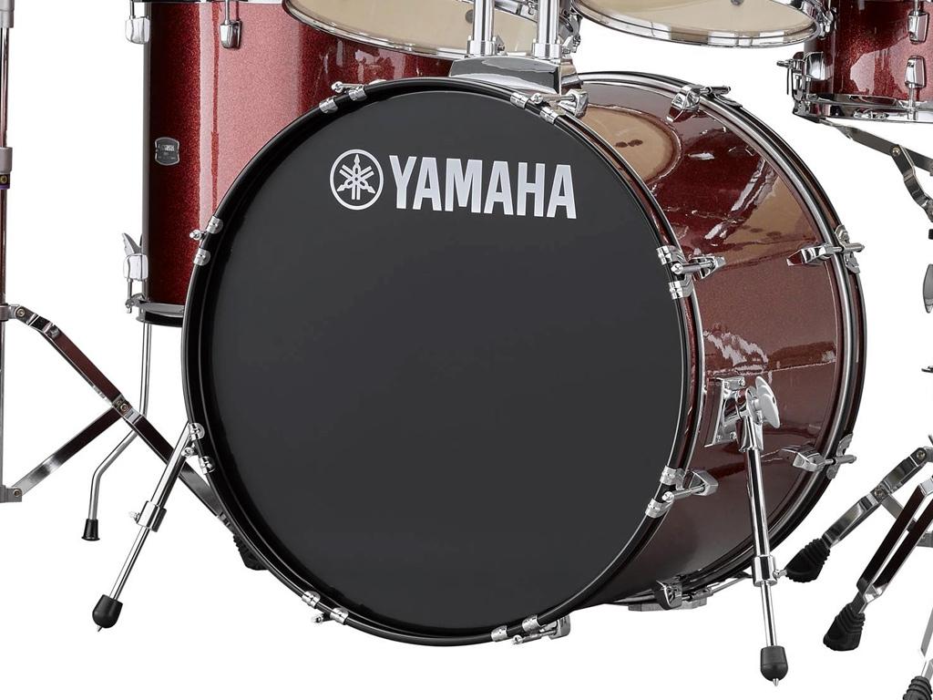 YAMAHA RYDEEN STANDARD BURGUNDY GLITTER BATTERIA ACUSTICA ROSSA CON HARDWARE + PIATTI PAISTE 101 COLORE ROSSO GLITTER