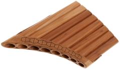 HORA FLAUTO DI PAN SOLIST SOPRANO IN DO MADE IN EUROPE 8 CANNE DO2-DO3 IN ACERO FORMA CURVA ORNAMENTO INTAGLIATO