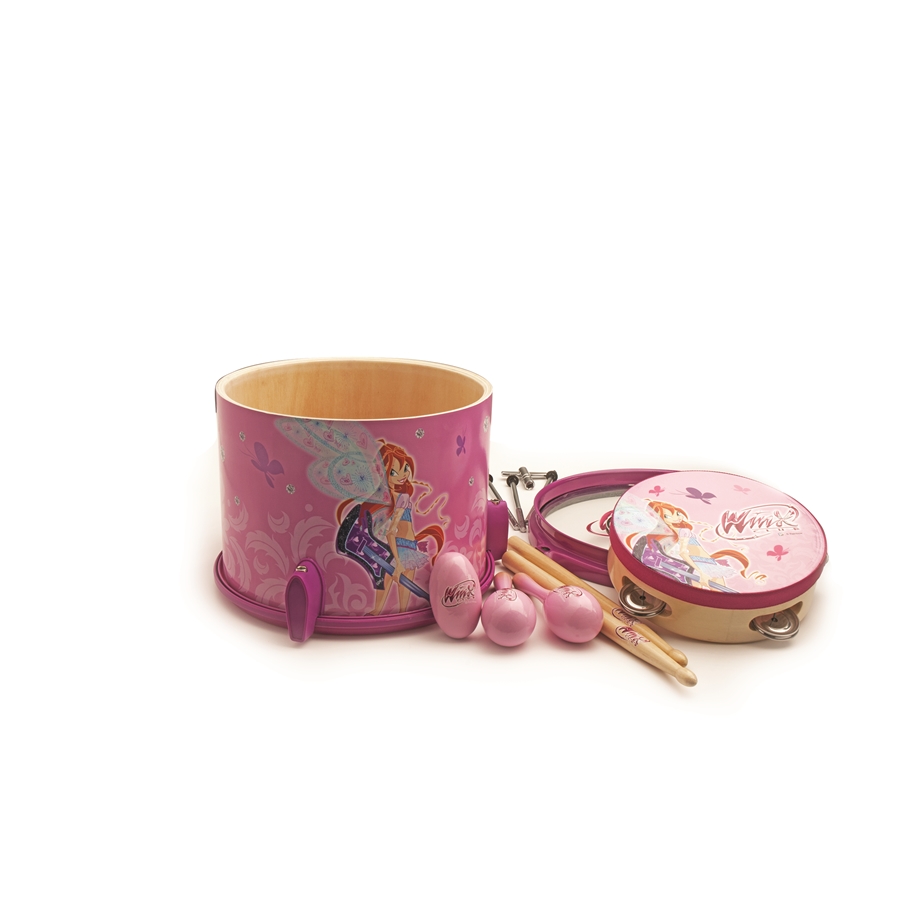 EKO WINX DRUM IN A BOX KIT DI STRUMENTI MUSICALI A PERCUSSIONE DIDATTICI