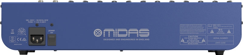 MIDAS DM16 MIXER LIVE E DA STUDIO 16 CANALI 12 MICROFONICI + 2 STEREO 2 AUX SEND EQ 3 BANDE MEDIO SEMI PARAMETRICO PHANTOM POWER