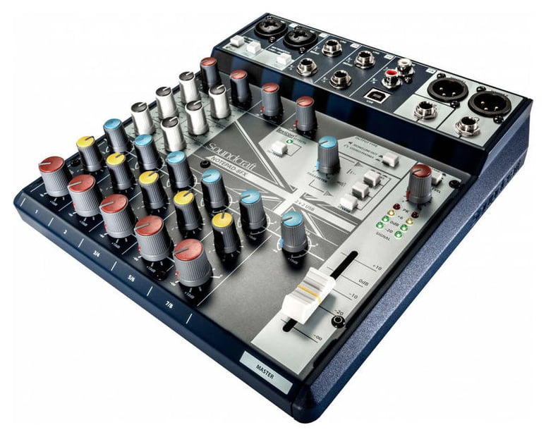 SOUNDCRAFT NOTEPAD-8FX MIXER 8 CANALI USB EFFETTI LEXICON PHANTOM POWER +48V 2 MIC INPUT