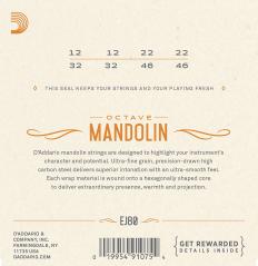 D'ADDARIO EJ80 CORDE PER OCTAVE MANDOLIN PHOSPHOR BRONZE 12-46