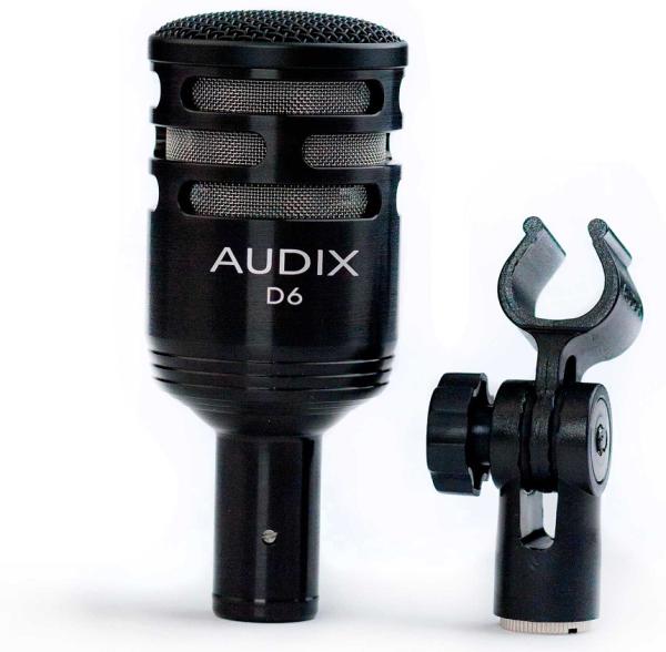 AUDIX D6 MICROFONO DINAMICO CARDIODE CASSA TOM TIMPANO GRANCASSA + CLAMP + BORSA