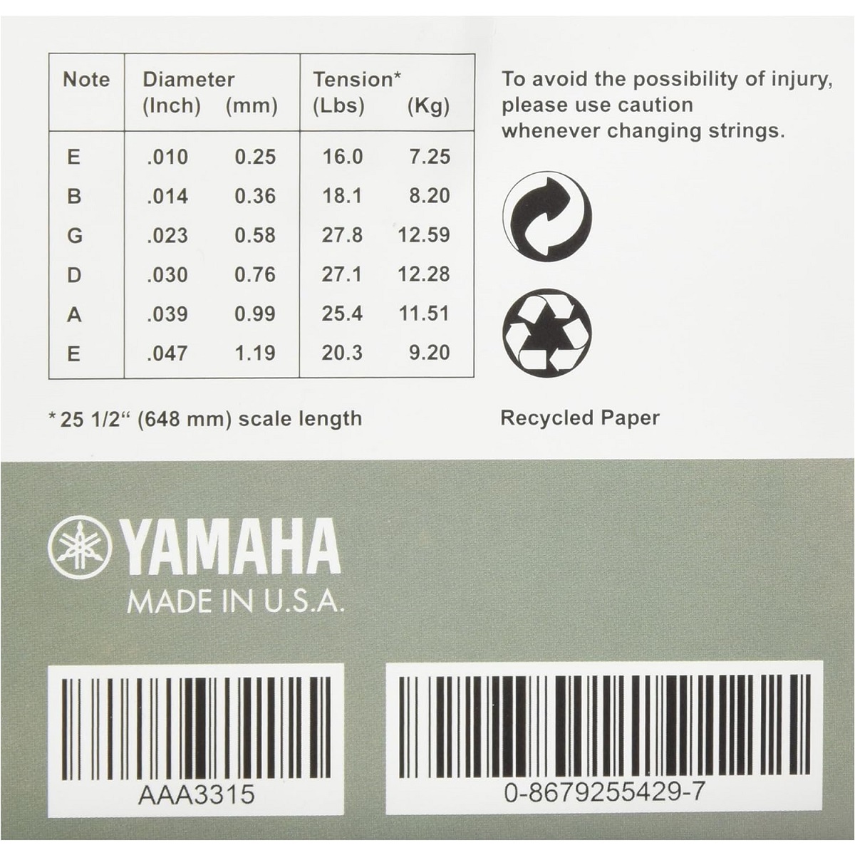 YAMAHA FP10 MUTA DI CORDE PER CHITARRA ACUSTICA