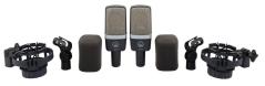 AKG ACOUSTIC AKG C214 SET 2 MICROFONI STUDIO E LIVE A CONDENSATORE LARGO DIAFRAMMA VOCE E STRUMENTI + SOSPENSIONE A RAGNO + CUST