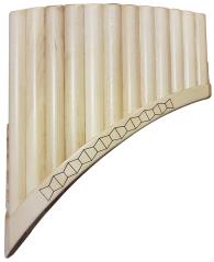 HORA FLAUTO DI PAN SOLIST CONTRALTO IN SOL MADE IN EUROPE + BORSA 12 CANNE LA1-MI3 IN ACERO FORMA CURVA ORNAMENTO BASSO INTAGLIA