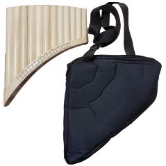 HORA FLAUTO DI PAN SOLIST CONTRALTO IN SOL MADE IN EUROPE + BORSA 12 CANNE LA1-MI3 IN ACERO FORMA CURVA ORNAMENTO BASSO INTAGLIA