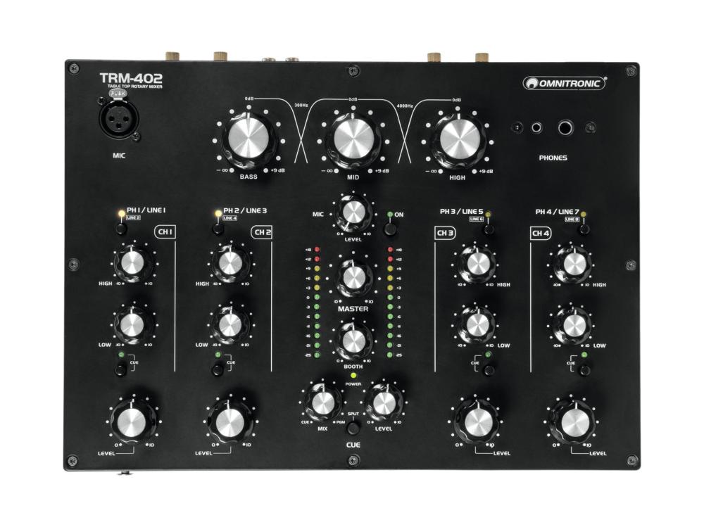 OMNITRONIC TRM402 MIXER ROTATIVO ANALOGICO 4 CANALI PER DJ