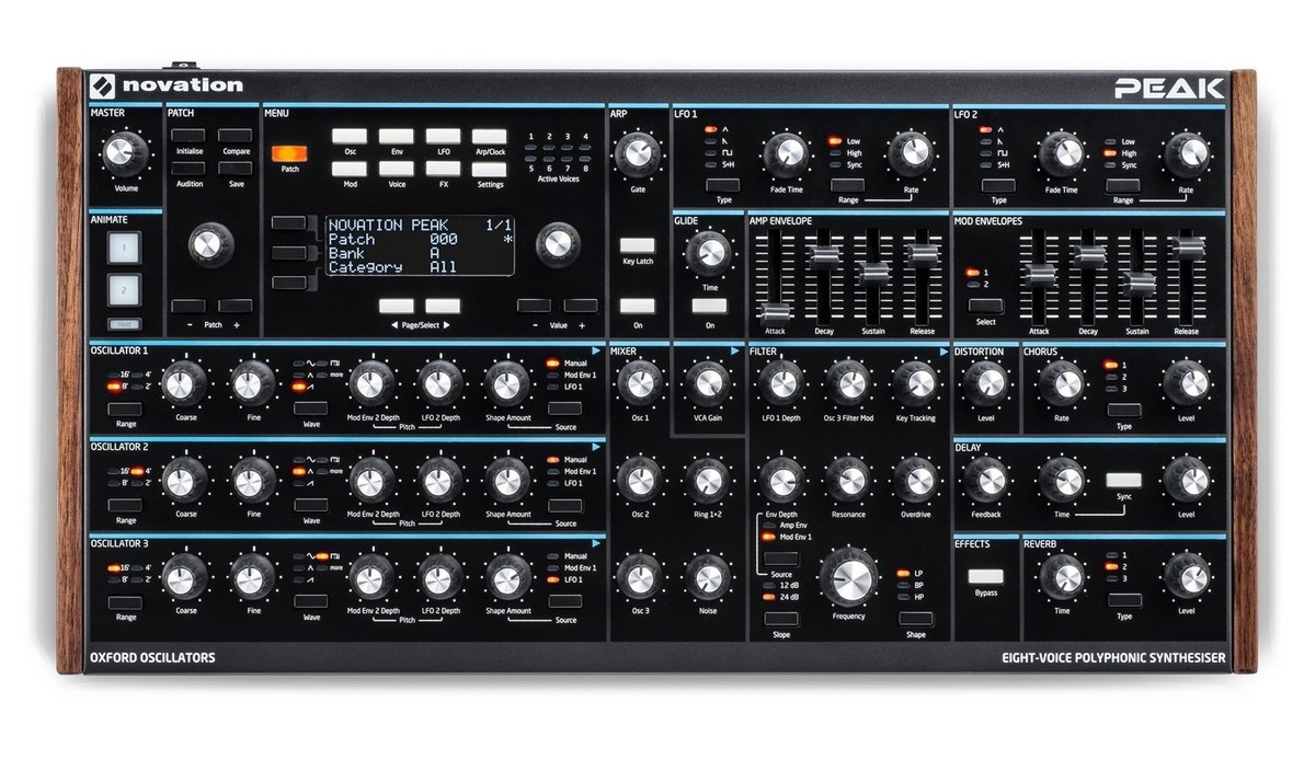 NOVATION PEAK SINTETIZZATORE POLIFONICO DESKTOP 8 VOCI 3 NUOVI OSCILLATORI OXFORD