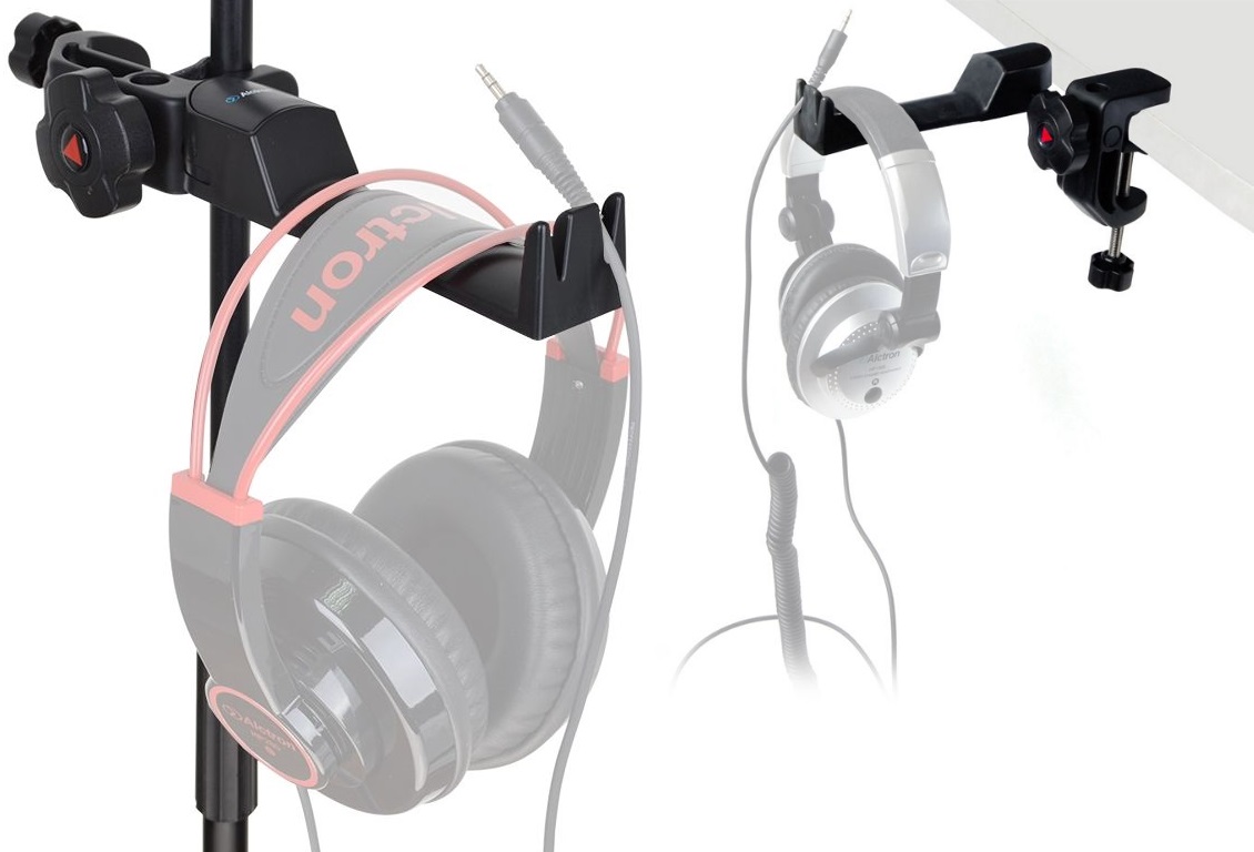 ALCTRON MAS003 SUPPORTO CUFFIE E AURICOLARI STAND CUFFIA DA ASTA MICROFONICA - TAVOLO DESIGN REGOLABILE 360 GRADI