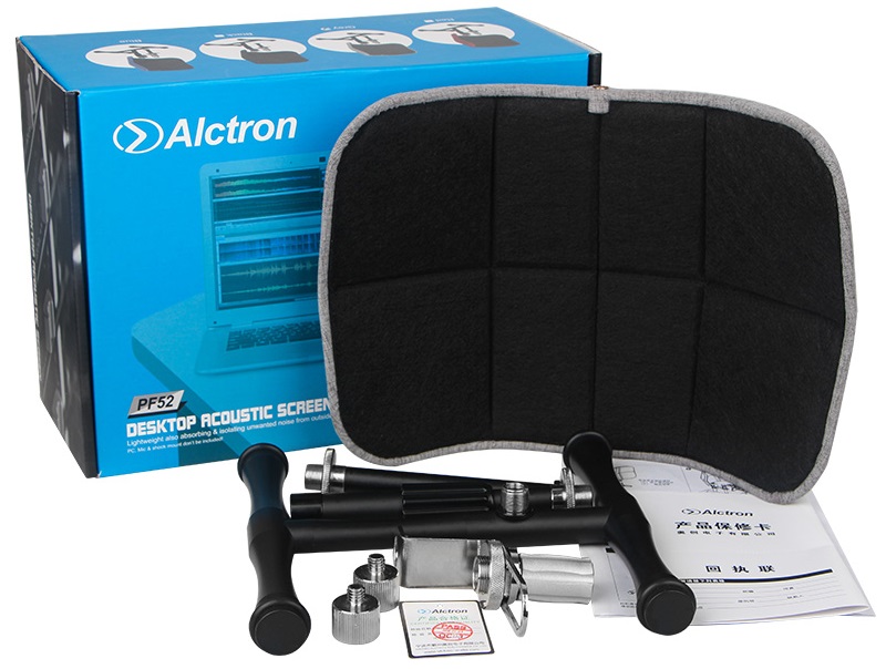 ALCTRON PF52 BLACK SCHERMO ANTI RIFLESSIONI E SUPPORTO MICROFONI DA STUDIO DA TAVOLO SCRIVANIA REGOLABILE