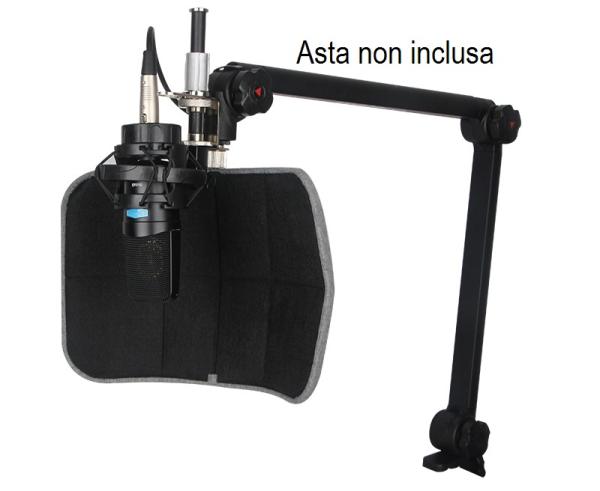 ALCTRON PF52 BLACK SCHERMO ANTI RIFLESSIONI E SUPPORTO MICROFONI DA STUDIO DA TAVOLO SCRIVANIA REGOLABILE