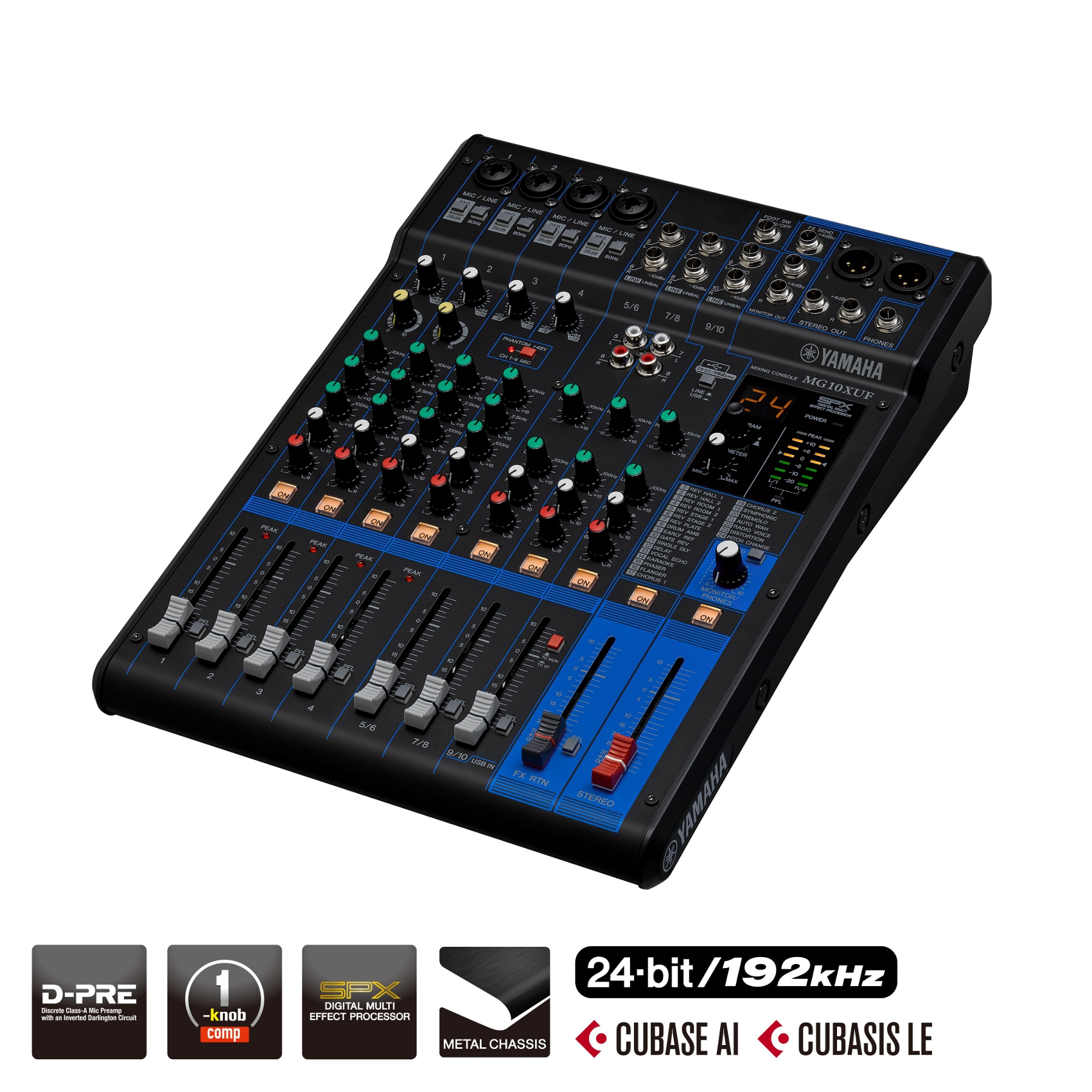 YAMAHA MG10XUF MIXER 10 CANALI USB CON ALIMENTAZIONE PHANTOM ED EFFETTI