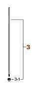 Tama HH905-3 - parte superiore astina interna per pedali hi-hat HH905(N), HH805(N), HH75WN