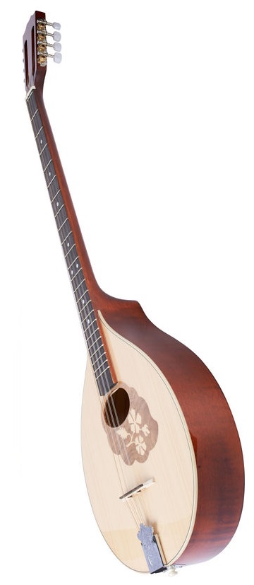 HORA BOUZOUKI IRLANDESE MADE IN EUROPE 66CM TOP TAVOLA ABETE MASSELLO FONDO FASCE MANICO ACERO ROSETTA FLOWER CON BORSA
