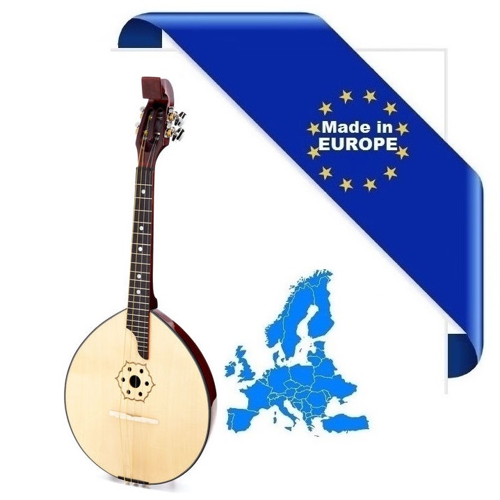 HORA DOMRA 4 CORDE ( BALALAIKA ) MADE IN EUROPE TOP ABETE MASSELLO FONDO FASCE ACERO MASSELLO MANICO ACERO SCALA 350mm
