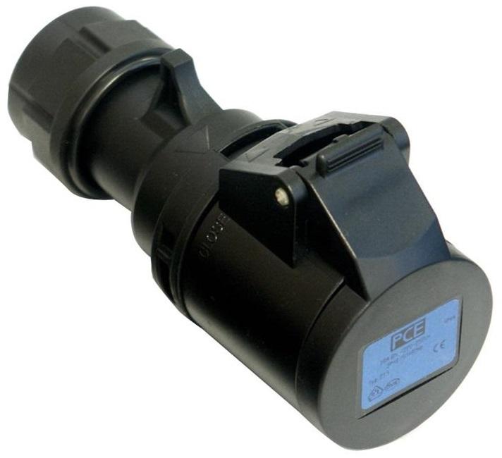 PCE -213-6X PRESA CEE 16A 3P (1P+N+T) 230V IP44 3POLI FEMMINA NERA MIDNIGHT SERIE BLACK SOCKET